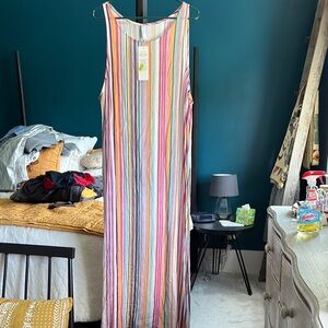 Striped Multicolor Swim Coverup